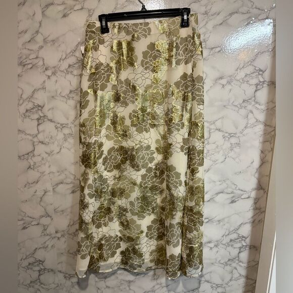NEW Vince Camuto Metallic Floral-Print Midi Skirt Floral Maxi Skirt Size S - Picture 9 of 10